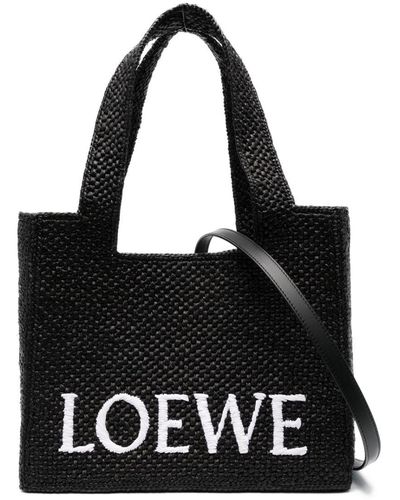 Bolso LOEWE Font Tote en rafia Negro - LOEWE