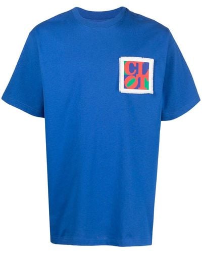 Clot Maraud Logo-embroidered Cotton T-shirt - Blue