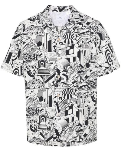 PS by Paul Smith Printed Casual Shirt - White