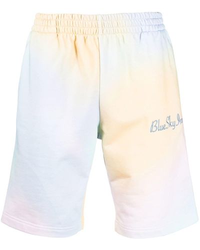 BLUE SKY INN Embroidered-logo Track Shorts - White