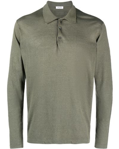 Paltò Piqué Long-sleeve Polo Shirt - Green