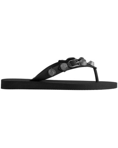 Balenciaga Le Cagole Studded Flip Flops - Black
