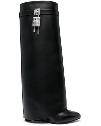 Givenchy Shark Lock Leather Boots - Black