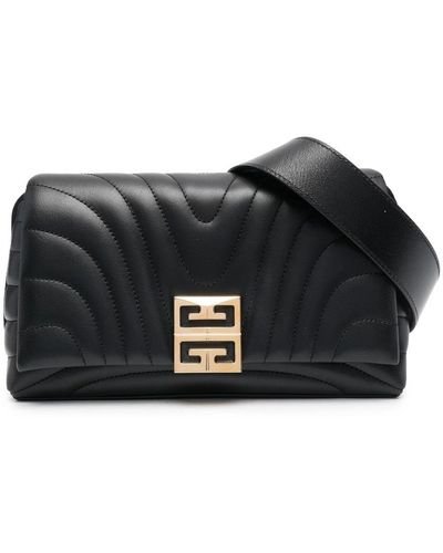 Givenchy Borsa a spalla con placca logo trapuntata - Nero