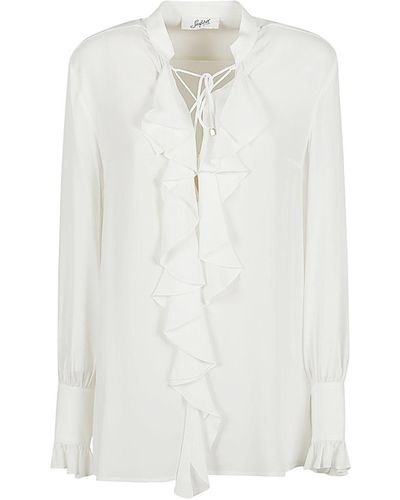 The Seafarer Milly Ruched Shirt - White