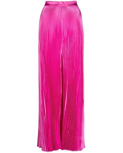 LIDEE Woman High Waisted Wide Leg Trousers - Pink
