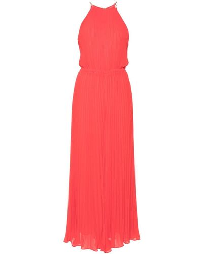 Michael Kors Pleated Long Jumpsuit - Red