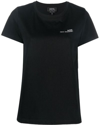 A.P.C. Logo Crew-neck T-shirt - Black