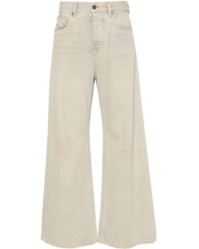 DIESEL 1996 D-Sire Low-Rise Wide-Leg Washed Jeans - Natural