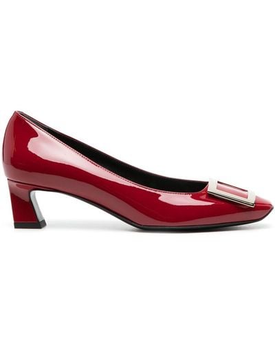 Roger Vivier Trompette Leather Court Shoes - Red