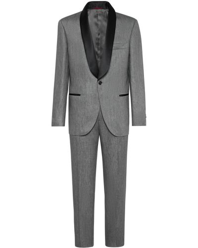 Brunello Cucinelli Linen Smoking Suit - Grey
