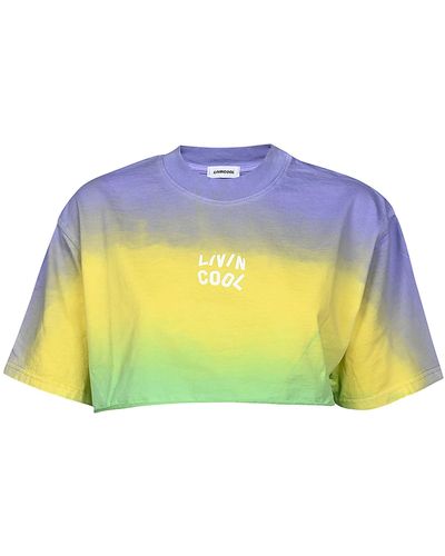 LIVINCOOL Cotton Oversized Crop Logo T-shirt - Multicolour