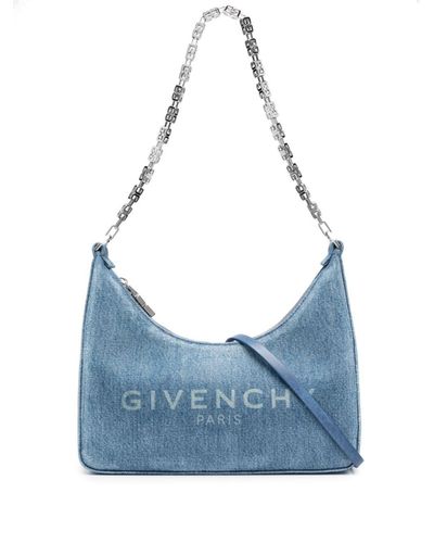 Givenchy Small Moon Denim Cutout Bag - Blue