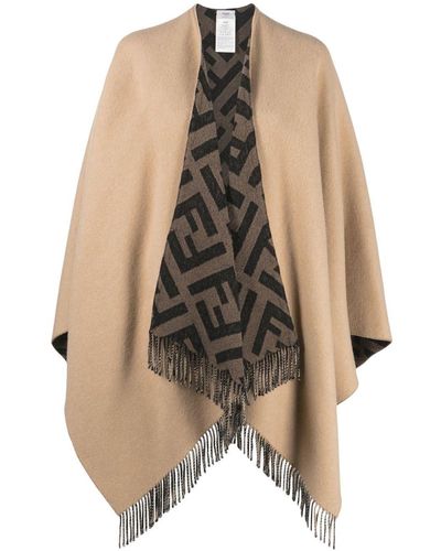 Fendi Poncho FF con stampa - Neutro