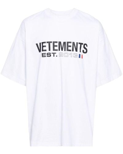 Vetements Logo Cotton T-Shirt - White