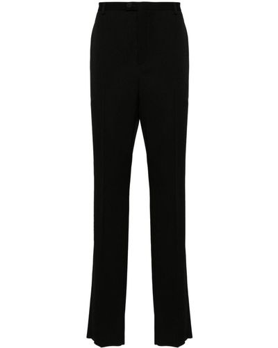 Saint Laurent Grain De Poudre Tailored Trousers - Black