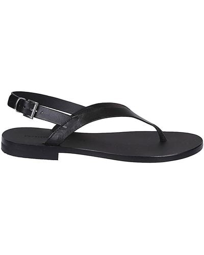 Liviana Conti Leather Thong Sandals - Black