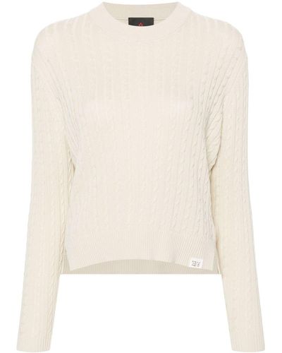 Peuterey Cable-knit Cotton Sweater - Natural