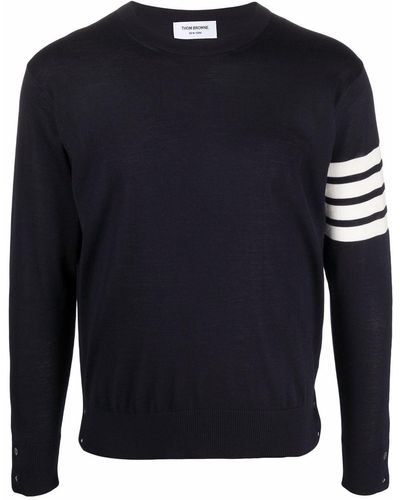 Thom Browne 4-bar Knitted Sweater - Blue