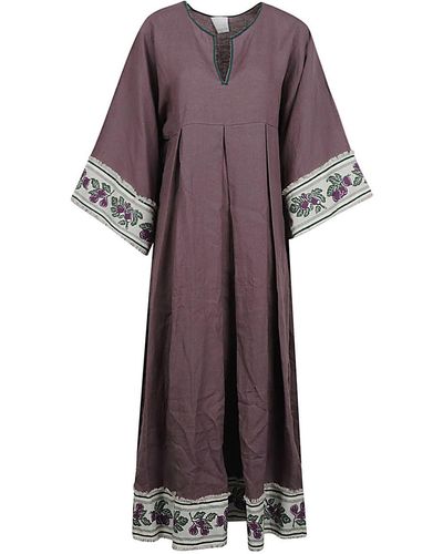 Ninaleuca Linen Long Dress - Purple
