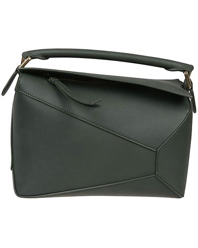 Loewe Puzzle Edge Small Leather Handbag - Black