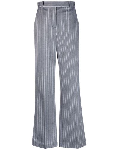Circolo 1901 Pinstripe-pattern Flared Trousers - Grey