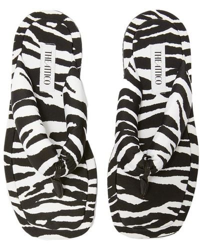 The Attico Indie Zebra Print Flat Thongs - Black
