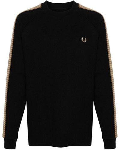 Fred Perry Logo-embroidered Cotton Sweatshirt - Black