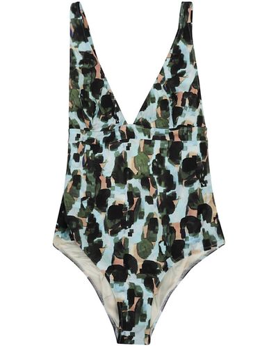 Feel me fab Crossy Printed One-piece Swimsuit - Green
