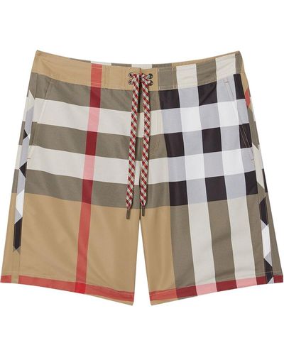 Burberry Boxer mare con motivo check - Bianco