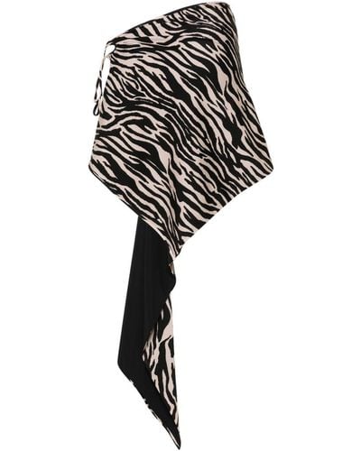 The Attico Zebra Print Mini Skirt - Brown