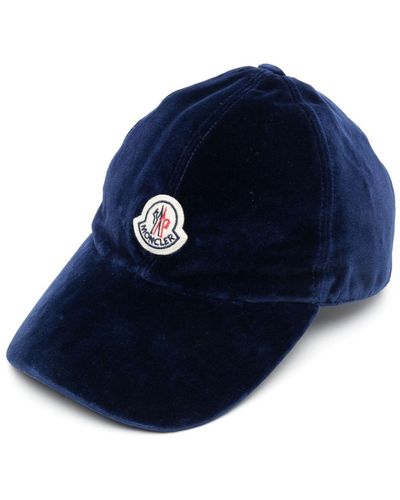 Moncler Logo-appliqué Cotton Baseball Cap - Blue
