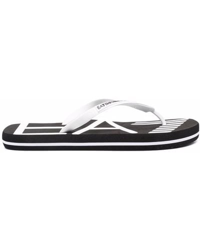 EA7 Logo-print Flat Flip Flops - White