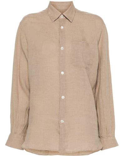 A.P.C. Classic-collar Linen Shirt - Natural
