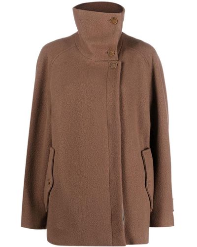 Alysi Double-breasted Wool-blend Coat - Brown
