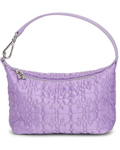 Ganni Butterfly Quilted Mini Bag - Purple