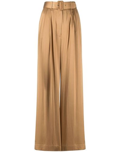 Zimmermann Two Tuck Wide Leg Pants - Natural