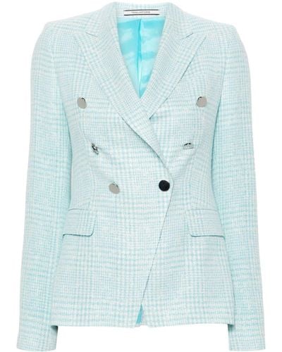 Tagliatore Cotton Blend Double-Breasted Jacket - Blue