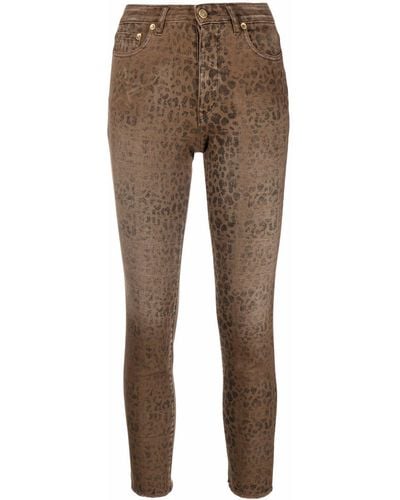 Golden Goose Brown Leopard-print High-waisted Jeans