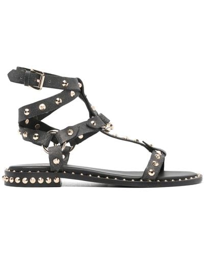 Ash Pulp Studded Leather Sandals - Natural