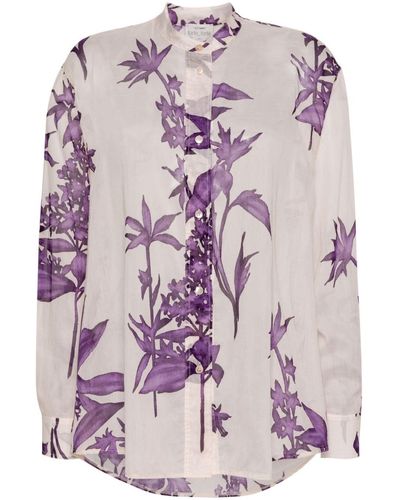 Forte Forte Forte_forte Printed Cotton And Silk Blend Shirt - Pink