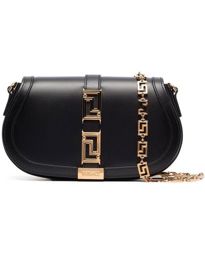 Versace Greca Goddess Shoulder Bag - Black