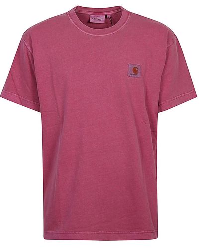 Carhartt Logo Cotton T-shirt - Pink