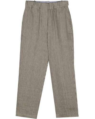 Alysi Striped Tapered-leg Trousers - Grey