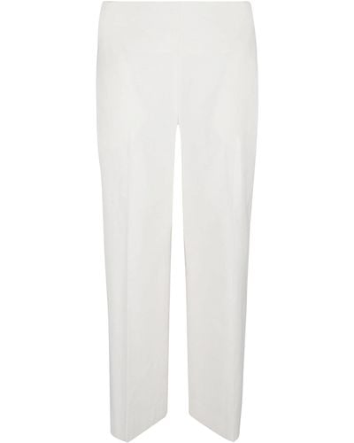 Via Masini 80 Straight Leg Linen Blend Trousers - White