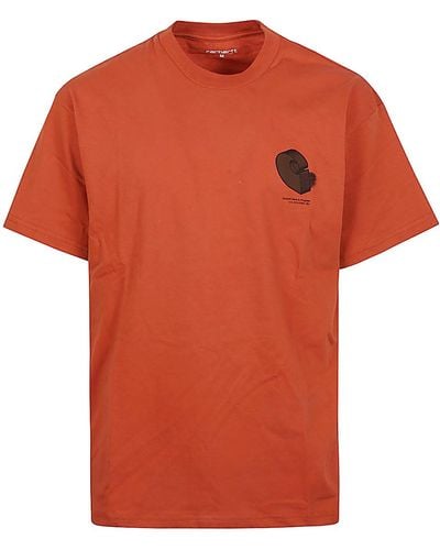 Carhartt Logo Organic Cotton T-Shirt - Orange