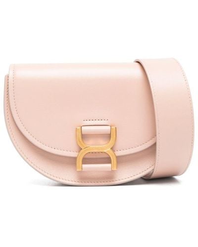 Chloé Marcie Mini Leather Crossbody Bag - Pink