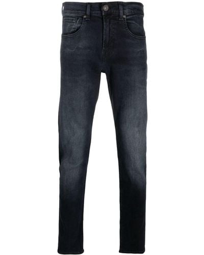7 For All Mankind Logo-print Straight-leg Jeans - Blue