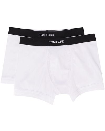 Tom Ford Logo Waistband Boxers - White