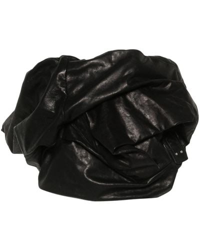 Rick Owens Draped Bustier Leather Top - Black